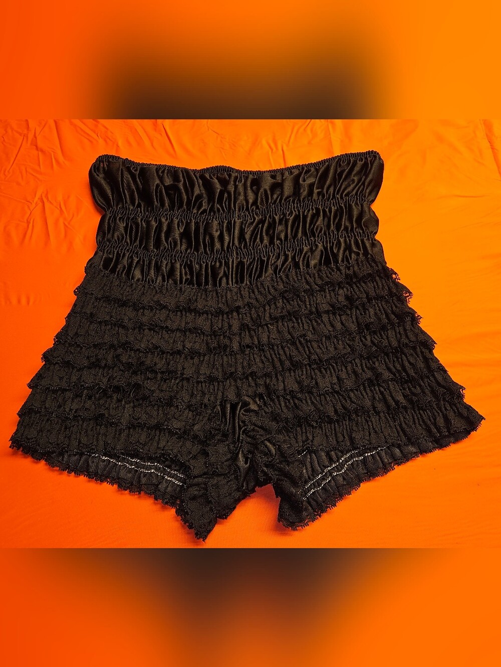 Vintage Black Ruffled Bloomers Pin-Up Petticoat Shorts by Sam's szL E.U.C.